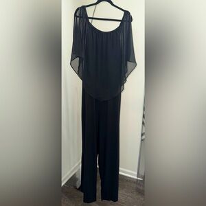 MSK Women’s Black Off Shoulder Rhinestone Jumpsuit 3X